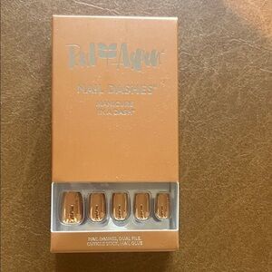 Red Aspen press on nails. Baylor is Bold in Bronze coffin shaped nails. NIB.